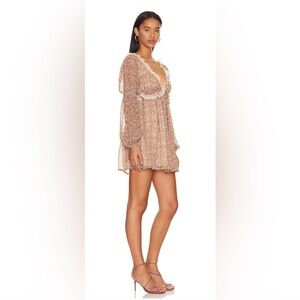 NEW FREE PEOPLE- Pennie Printed Babydoll Mini Dress